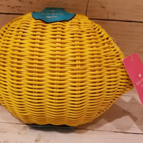 Kate Spade Picnic Perfect Lemon Wicker Crossbody - Picture 9 of 10